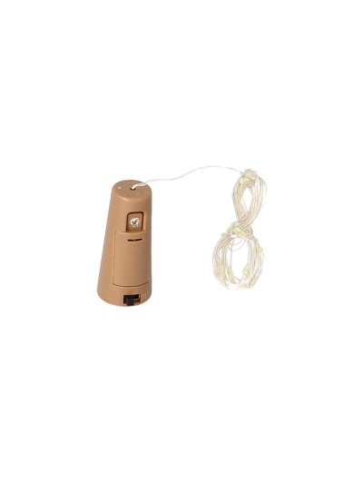 Luces Navidad Guirnalda Led con Tapon 20 Microled Blanco Frio IP20. A Pilas 3 LR44 (Si Incluidas)