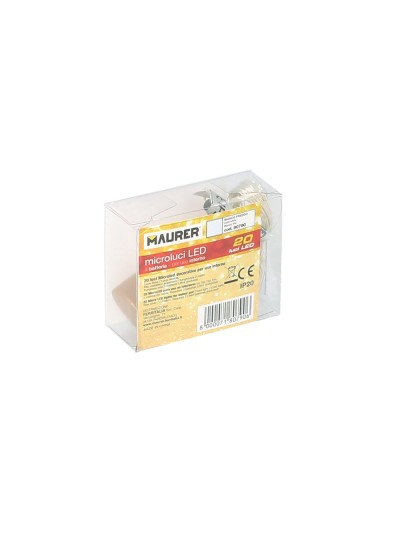 Luces Navidad Guirnalda Led con Tapon 20 Microled Blanco Frio IP20. A Pilas 3 LR44 (Si Incluidas)
