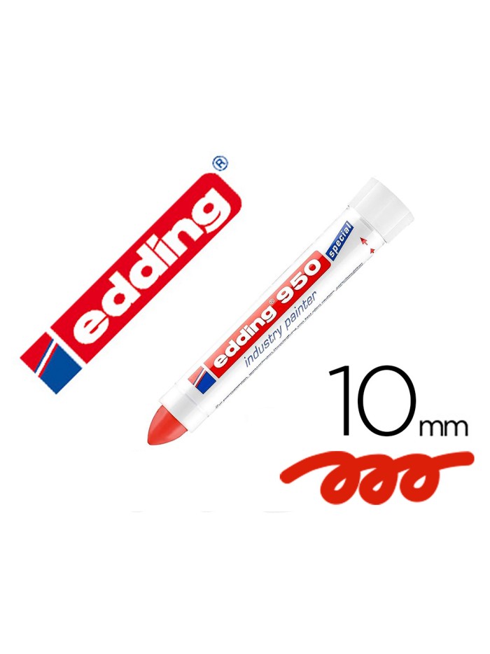 Marcador edding permanente 950 pasta opaca rojo punta redonda 10 mm para superficies oxidadas/rugosas Marcador edding permanente 950 pasta opaca rojo punta redonda 10 mm para superficies oxidadas/rugosas