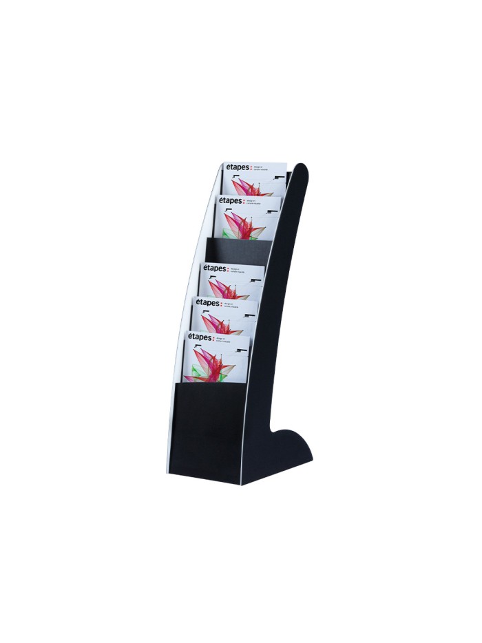 Expositor paperflow courbo slim de suelo movil doble cara 6 casillas color negro Expositor paperflow courbo slim de suelo movil doble cara 6 casillas color negro