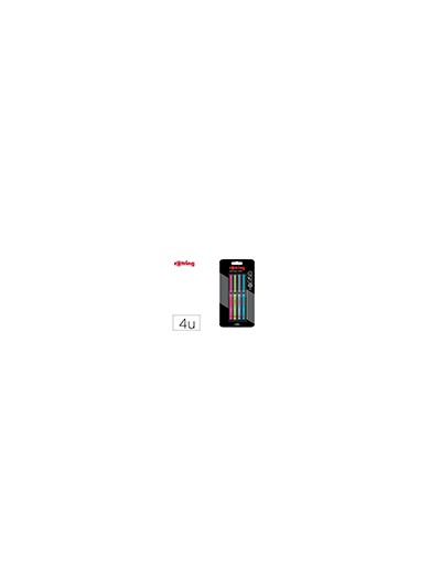 Rotulador rotring fineliner punta metalica 0,4 mm pack de 4 colores surtidos