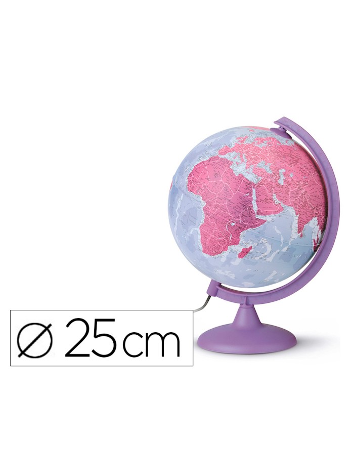 Globo terraqueo nova rico con luz base y meridiano color morado diametro 25 cm Globo terraqueo nova rico con luz base y meridiano color morado diametro 25 cm