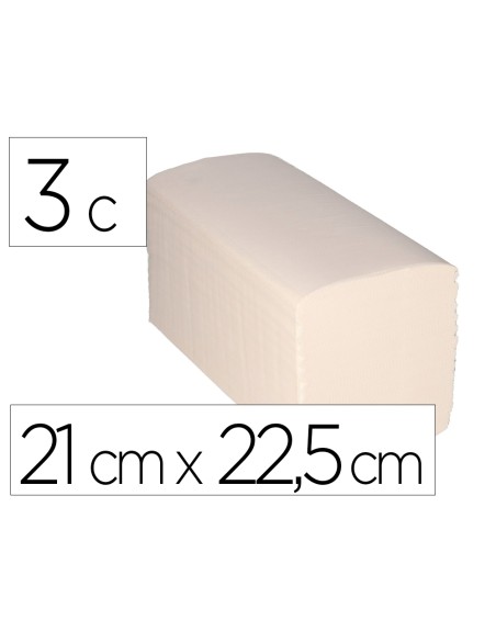 Toalla secamanos bunzl greensource hidrosoluble celulosa blanco plegado en v 3 capas 21x22,5 cm caja de 15