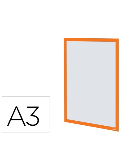 Marco porta anuncios nobo din a3 marco magnetico autoadhesivo color naranja pack de 2 unidades