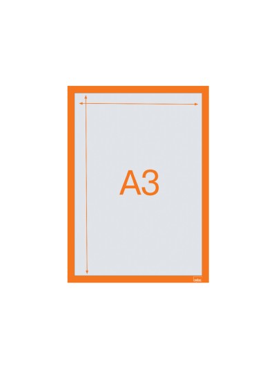 Marco porta anuncios nobo din a3 marco magnetico autoadhesivo color naranja pack de 2 unidades