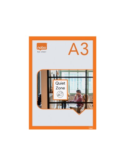 Marco porta anuncios nobo din a3 marco magnetico autoadhesivo color naranja pack de 2 unidades