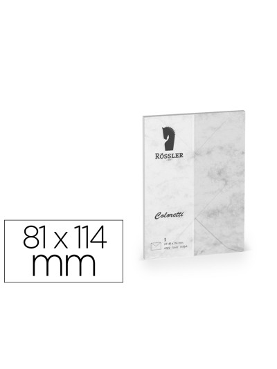 Sobre rossler coloretti c7 color marmol gris 81x114 mm pack de 5 unidades