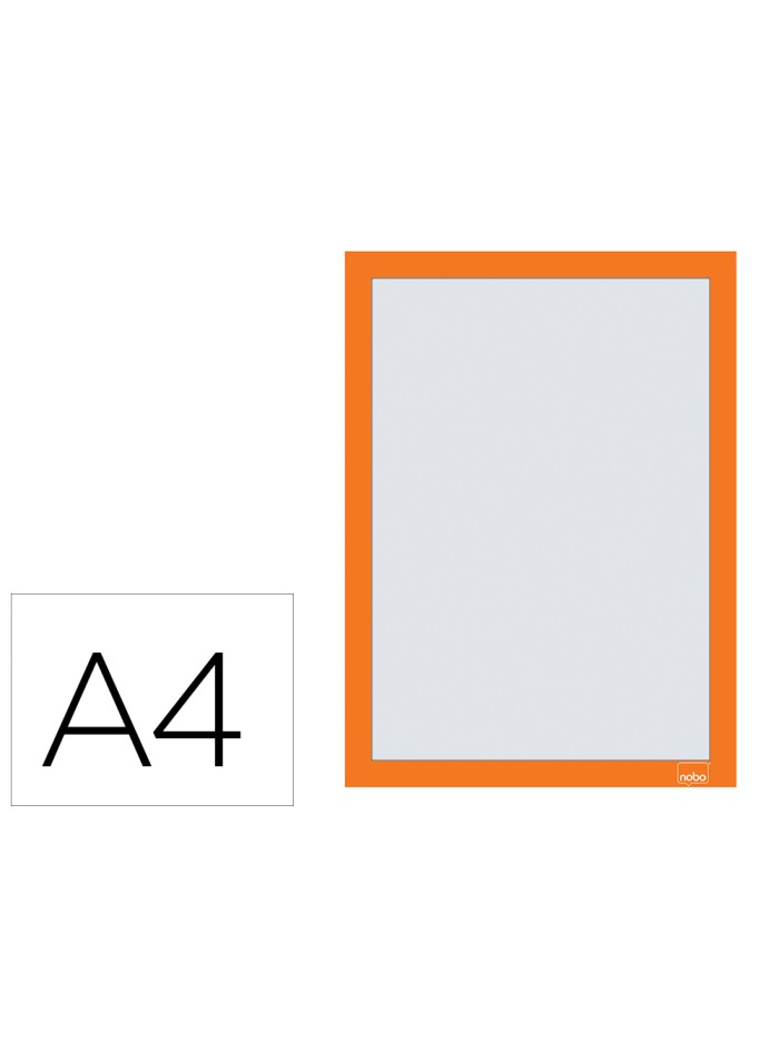 Marco porta anuncios nobo din a4 marco magnetico autoadhesivo color naranja pack de 2 unidades Marco porta anuncios nobo din a4 marco magnetico autoadhesivo color naranja pack de 2 unidades