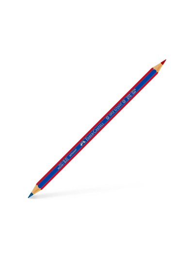 Lapices bicolor fino faber castell 2160-rb hexagonal rojo/azul blister de 2 unidades