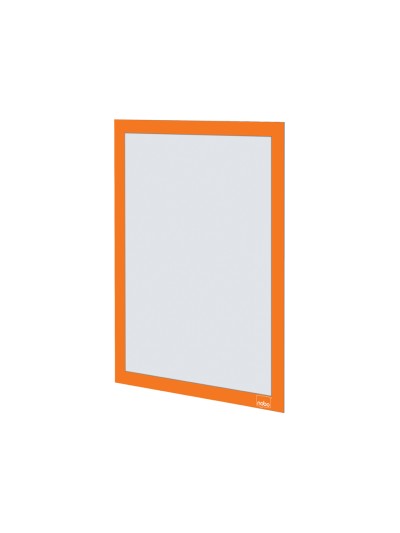 Marco porta anuncios nobo din a4 marco magnetico autoadhesivo color naranja pack de 2 unidades