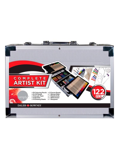 Maletin de pinturas daler rowney metalico 122 piezas 347x94x240 mm