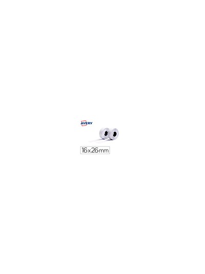 Etiqueta avery ondulada blanca permanente 26x16 mm para etiquetadora pl21/18 caja de 10 rollos de 1200 etiqietas