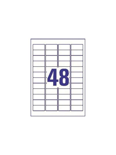 Etiqueta adhesiva resistente avery poliester blanco laser 45,7x21,2 mm caja de 960 unidades