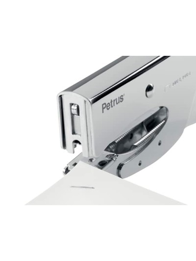 Grapadora petrus de tenaza 222 metalica cromada capacidad de grapado 40 hojas usa grapas 22/6-8 y 24/6-8