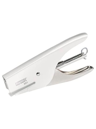 Grapadora rapid de tenaza s51 metalica capacidad de grapado 15 hojas usa grapas 21/4 cromada