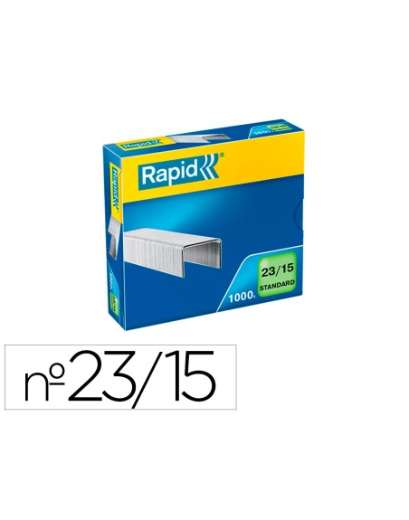 Grapas rapid 23/15 mm galvanizada caja de 1000 unidades