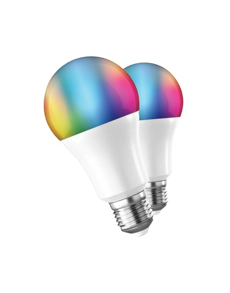 Bombilla muvit io a60 e27 9w rgb pack 2 unidades