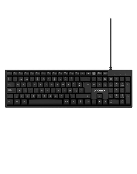 Phoenix k100 teclado multimedia usb negro qwerty oficina
