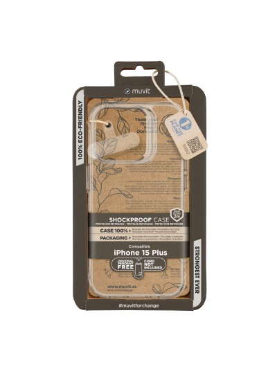 Funda muvit shockproof 2m para apple iphone 15 plus transparente