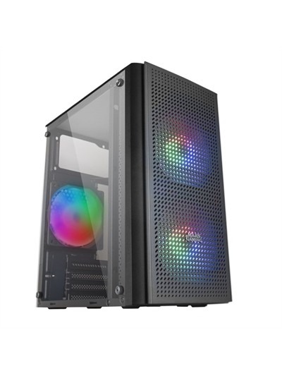 Caja ordenador mars gaming mc300 negro micro atx 1 x usb 3.0 2 x usb 2.0 3 x 120mm frgb