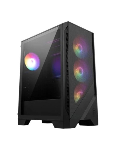 Caja ordenador gaming msi mag forge 121a airflow atx argb cristal templado negro
