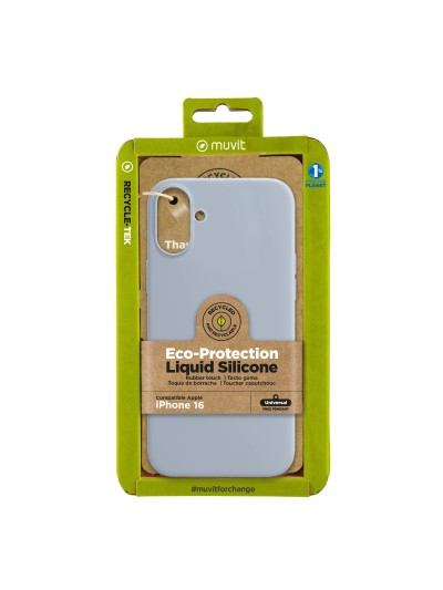 Funda muvit recycletek liquid silicone para apple iphone 16 azul cielo