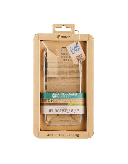 Funda muvit recycletek antibacteriana para apple iphone se - 8 - 7 transparente