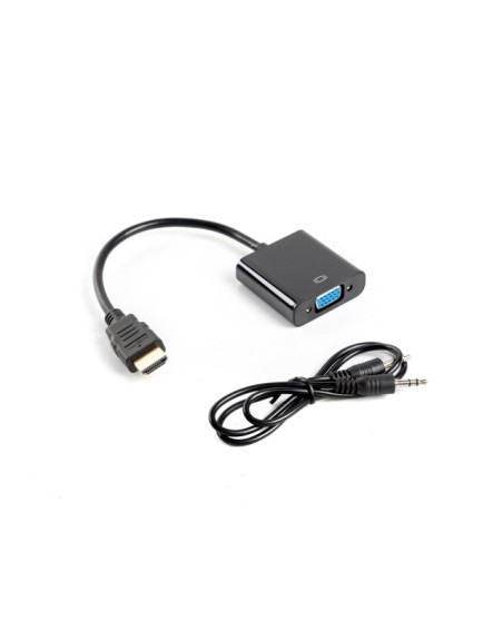 Adaptador lanberg hdmi macho - vga hembra + minijack 3.5mm hembra 20cm