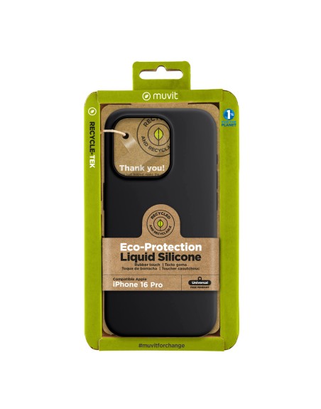 Funda muvit recycletek liquid silicone para apple iphone 16 pro max negra