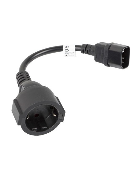 Cable lanberg adaptador iec 320 c14 - schuko cee7 hembra 20cm
