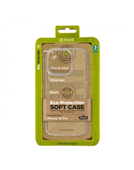 Funda muvit recycletek para apple iphone 16 pro transparente