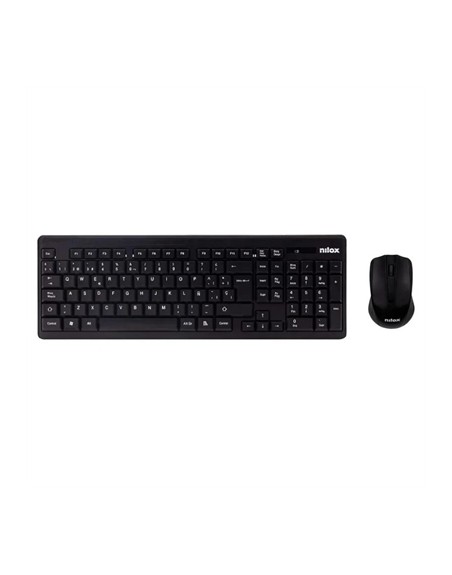 Kit teclado + mouse raton nilox wireless inalambrico negro