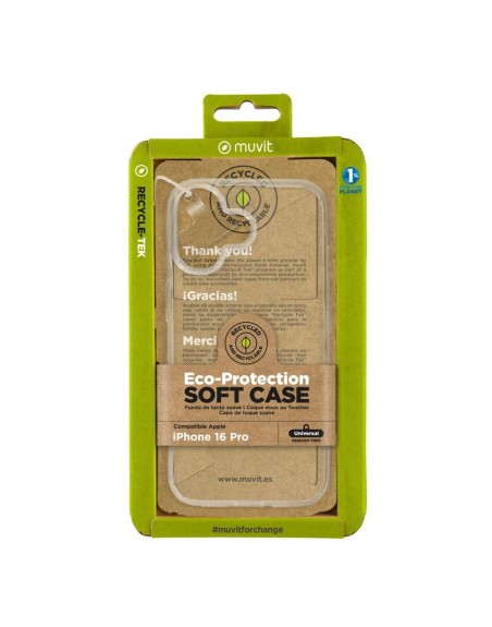 Funda muvit recycletek para apple iphone 16 transparente