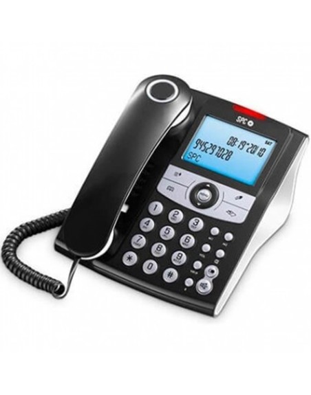 Telefono fijo spc elegance id negro pantalla ilum. - 8 melodias - 70 memorias - manos libres