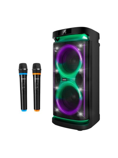 Altavoz rumbleboss xl phoenix 160w rms batería 7000 mah función karaoke 2 microfonos inalambricos incluidos