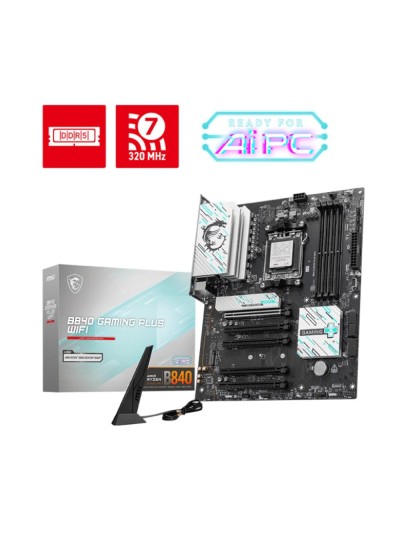 Placa base msi b840 gaming plus am5 wifi atx - 4x ddr5 - 3x usb 3.2 - 1x usb tipo c