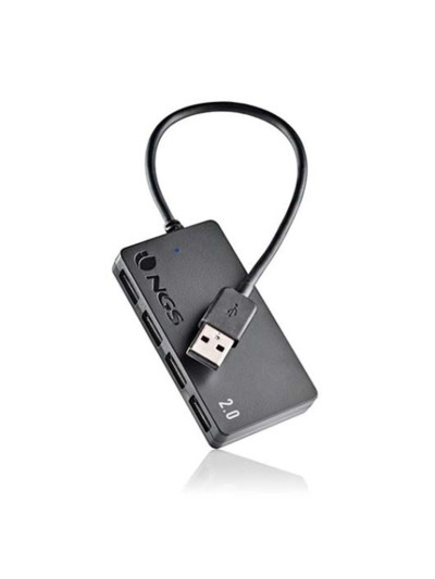Hub 4 puertos usb 2.0 ngs port 2.0 negro plug play - 480mbps