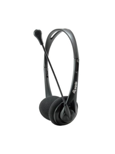 Auricular equip life microfono jack 3.5mm ( incluye adaptador 1 a 2 jacks ) negro