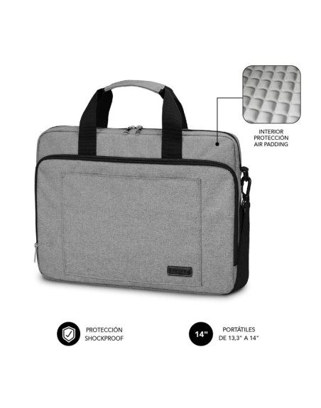 Maletin subblim air padding para portatil 13.3 pulgadas - 14 pulgadas gris