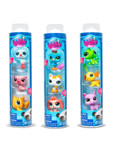 Mascotas little pet shop pack de 3 mascotas - 1 unidad aleatoria