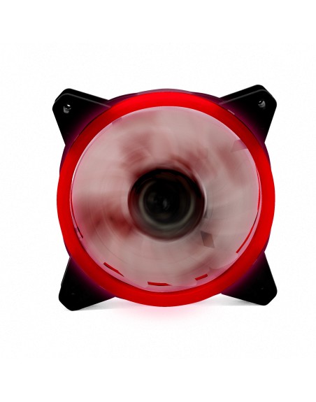 Ventilador gaming doble anillo 12 cm rojo