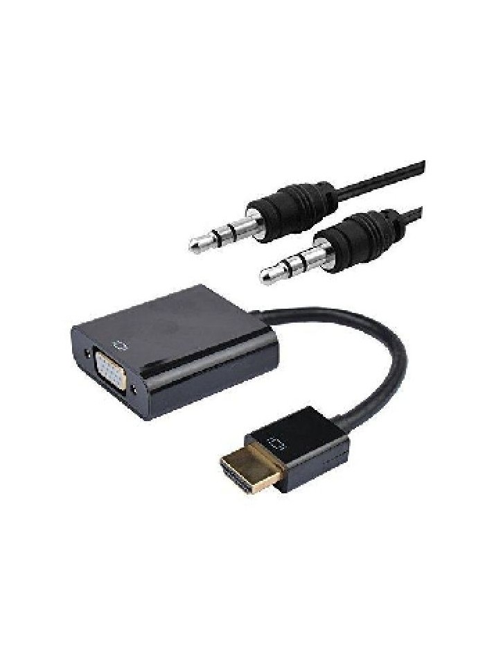 Conversor nanocable hdmi a vga 0.15cm negro Conversor nanocable hdmi a vga 0.15cm negro