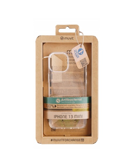 Funda muvit recycletek para apple iphone 13 mini antibacterias transparente