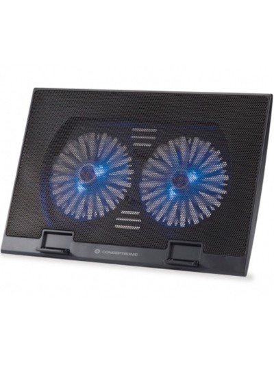 Base refrigeracion conceptronic para portatiles 2 ventiladores 125mm hasta 17 pulgadas