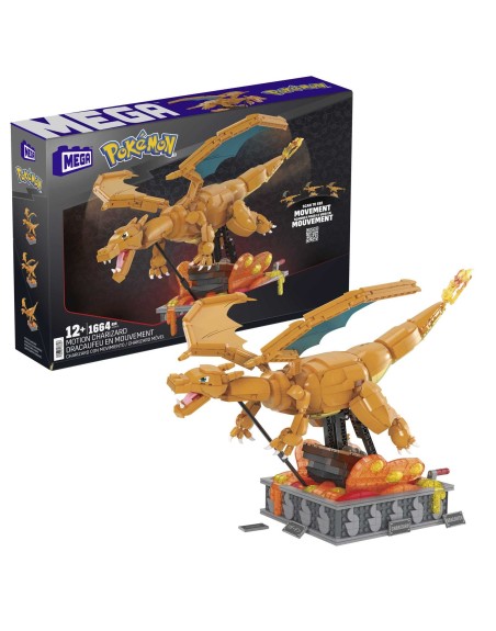 Figura mattel mega construx motion pokemon motion charizard 1664 pcs