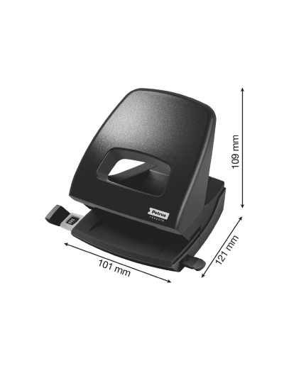 Taladrador petrus 85 recycle negro capacidad 25 hojas
