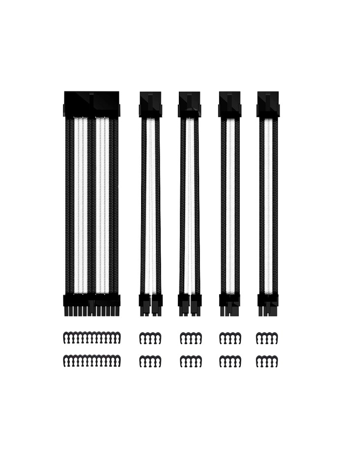 Kit de extension phoenix cables fuente de alimentacion 30cm 24 pines - 4 + 4 pines - 6 + 2 pines blanco y negro Kit de extension phoenix cables fuente de alimentacion 30cm 24 pines - 4 + 4 pines - 6 + 2 pines blanco y negro