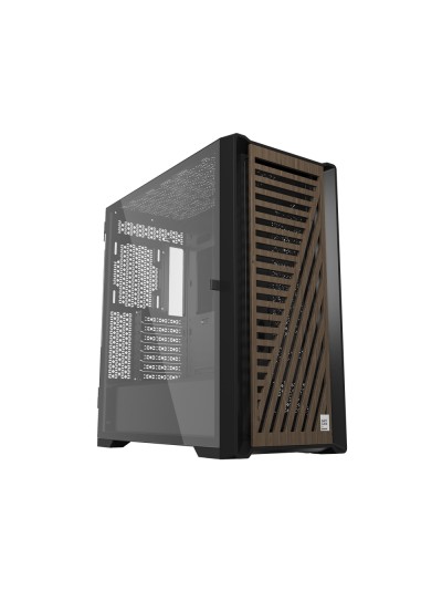 Caja phoenix artisan noble negra con frontal de madera atx cristal templado gaming cristal templado filtros antipolvo tipo c