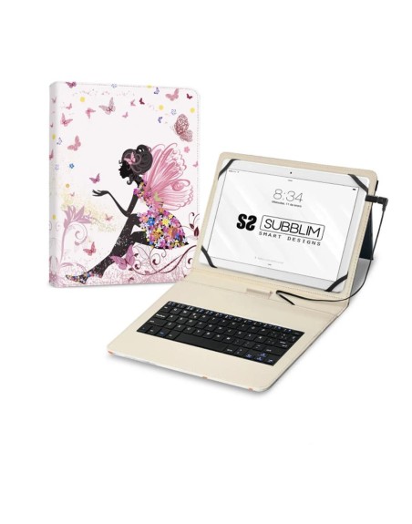 Funda + teclado subblim para tablet 11 pulgadas hadas