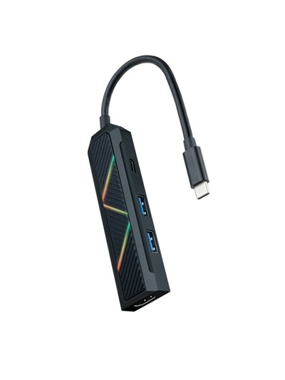 Hub nanocable 4 en 1 usb tipo c - usb - hdmi - 15cm - macho - hembra